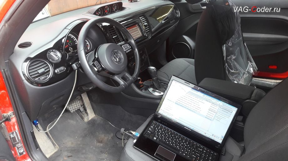 VW Beetle-2015м/г - в процессе работ по активации и кодированию скрытых функций в VAG-Coder.ru в Перми