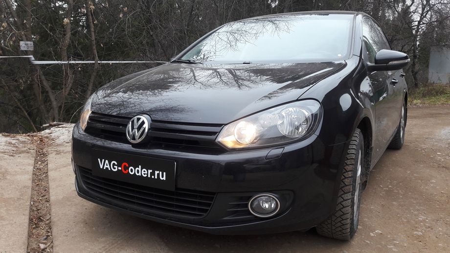 VW Golf VI-1,6MPI-МКП5-2013м/г - доустановка мультируля (MFL, руль с кнопками), доустановка круиз-контроля (GRA), замена простой приборки на расширенную панель комбинации приборов с MFA+ на Фольксваген Гольф 6 в VAG-Coder.ru в Перми