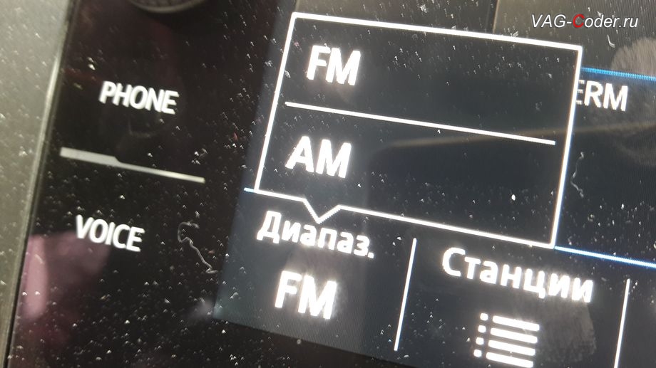VW Tiguan NF-2020м/г - в стоке в штатной магнитоле есть не нужный АМ-диапазон прослушивания радио магнитоле, активация и кодирование скрытых функций в VAG-Coder.ru в Перми