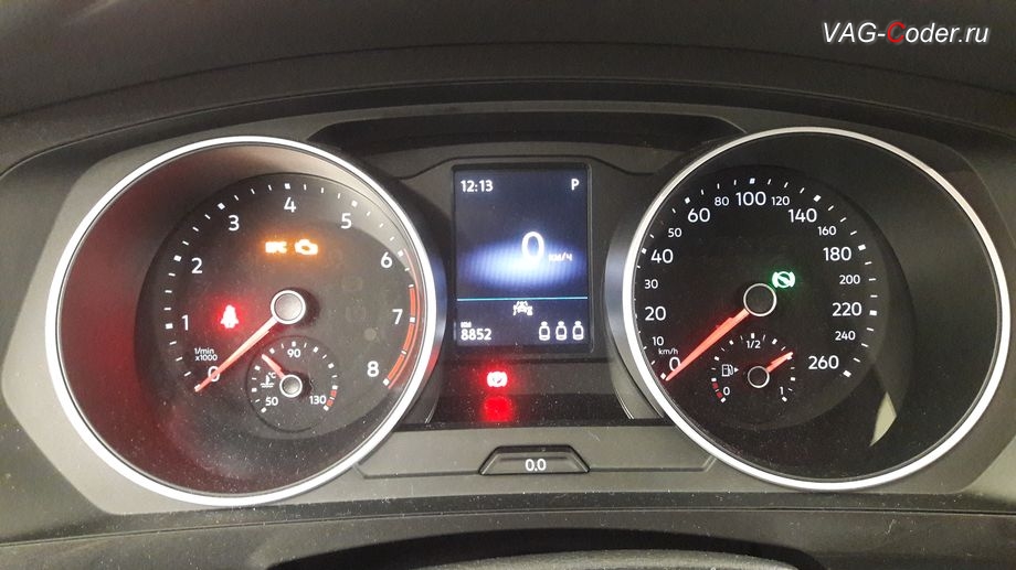 VW Tiguan NF-2020м/г - старая аналоговая панель комбинации приборов, замена аналоговой приборки на новую цифровую панель приборов 10 дюймов (AID, Active Info Display) на Фольксваген Тигуан НФ в VAG-Coder.ru в Перми