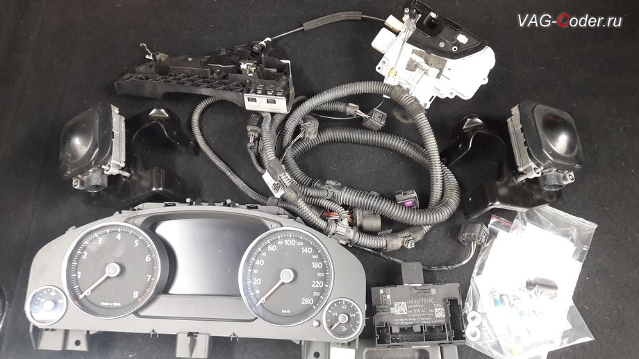 VW Touareg NF-2014м/г - комплектующие для доустановки пакета оборудования системы адаптивного криуз-контроля ACC, доустановка пакета оборудования ассистентов адаптивного круиз-контроля (АСС) и контроля дистанции спереди (Front Assist) в VAG-Coder.ru в Перми