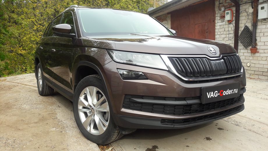 Skoda Kodiaq-2,0TDI-4х4-DSG7-2020м/г - программное кодирование и активация пакета скрытых заводских функций, и активация пакета функций камеры ассистентов в ветром стекле - Ассистент управления дальним светом FLA (автоматическое переключение Ближнего-Дальнего света), Ассистент Движения по полосе Lane Assist (подруливания автомобиля по дорожной разметке, включая Адаптивное ведение по полосе), Ассистент Распознавания и отображение дорожные знаков в панели приборов Traffic Sign Detection (VZE), активации Ассистента аварийной остановки Emergency Assist (Эмердженси Асист), и обновление устаревшей прошивки блока управления автоматической коробки передач DSG7 (DQ500-MQB) - устранение дерганья, пинков, рывков, задержек и подвисаний при переключении передач при разгоне и торможении на Шкода Кодиак в VAG-Coder.ru в Перми