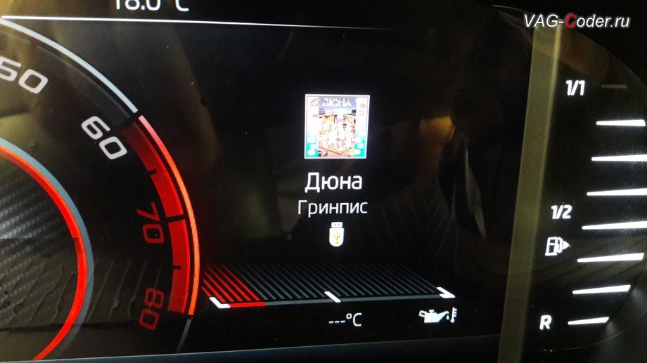 Skoda Octavia A7-2016м/г - пример отображения картинок медиатеки на экране цифровой панели приборов AID (Active Info Display), доустановка новой цифровой панели приборов AID (Active Info Display) на Шкода Октавия А7 в VAG-Coder.ru в Перми