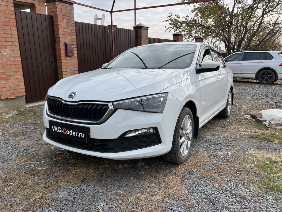 Skoda Rapid FL-1,6MPI(CWVA)-МКП5-2021м/г - программное устранение ошибки и сбоя работы неисправного блока управления системы телематики (Глонасс) - модуль аварийного вызова и коммуникационный блок (OCU 3), и увеличение мощности двигателя - перепрошивка блока управления двигателя из 1,6MPI(CWVB, 90 л.с. и ) в 1,6MPI(CWVA, 110 л.с.) на Шкода Рапид ФЛ в VAG-Coder.ru в Ростове-на-Дону