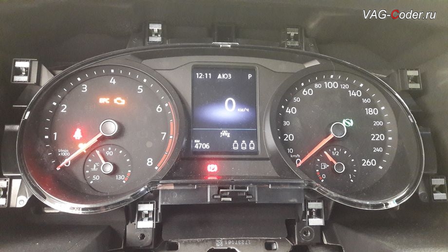 VW Tiguan NF-2021м/г - старая стрелочная (аналоговая) панель комбинации приборов , замена аналоговой приборки на новую цифровую панель комбинации приборов 10 дюймов (AID, Active Info Display) на Фольксваген Тигуан НФ в VAG-Coder.ru в Перми