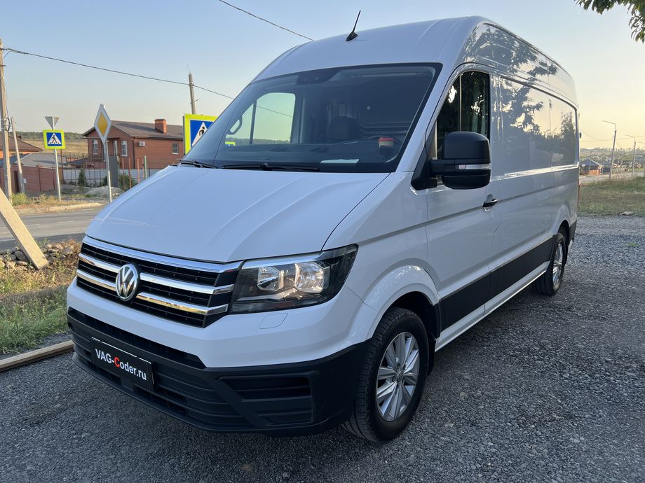 VW Crafter 2-2,0TDI-МКП6-2020м/г - замена стоковых галогеновых фар на заводские оригинальные фары LED Low на Фольксваген Крафтер 2 в VAG-Coder.ru в Ростове-на-Дону