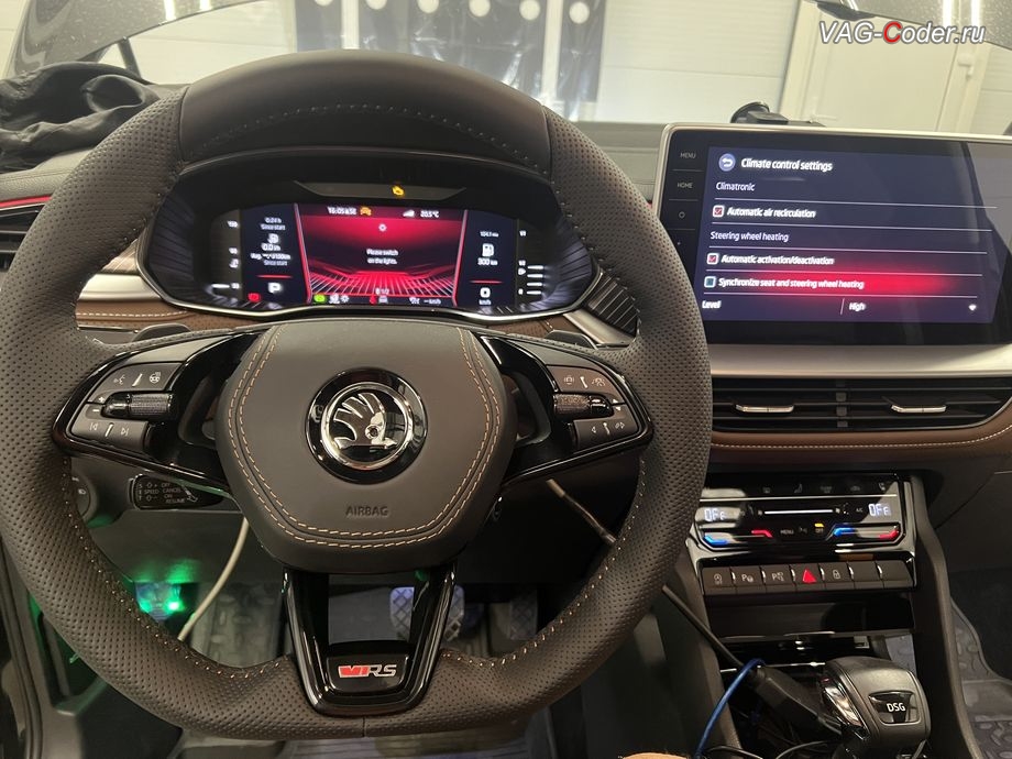 Skoda Kodiaq CN-2023м/г - внешний вид нового доустановленного мультируля с подогревом и подрулевыми лепестками, доустановка мультируля (MFL) с подогревом и подрулевыми лепестками на Шкода Кодиак Китай в VAG-Coder.ru в Ростове-на-Дону