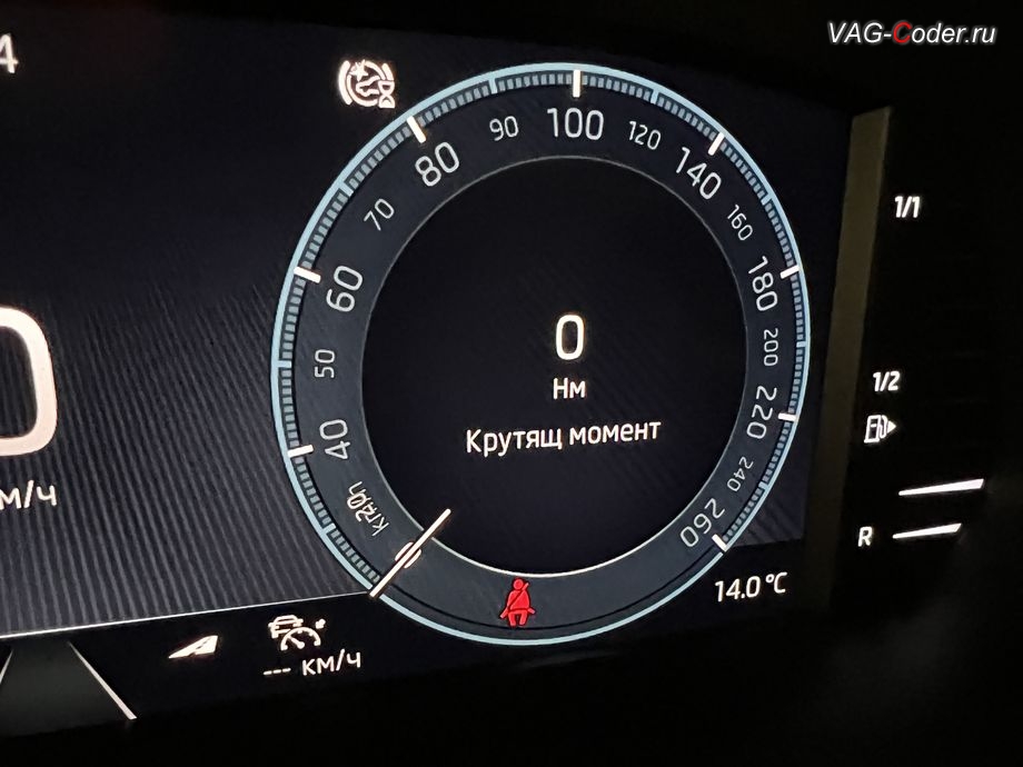Skoda Octavia A8-2022м/г - активация функции отображения параметра Крутящий момент двигателя (Nm) в панели комбинации приборов, комплексное обновление устаревших прошивок всех блоков управления имеющих сбойное программное обеспечение до самых последних и актуальных заводский версий прошивок (устранение программных ошибок и сбоев программного обеспечения), программная активация и кодирование пакета скрытых заводских функций, и программно-аппаратное отключение функции системы Start/Stop на Шкода Октавия А8 в VAG-Coder.ru в Ростове-на-Дону