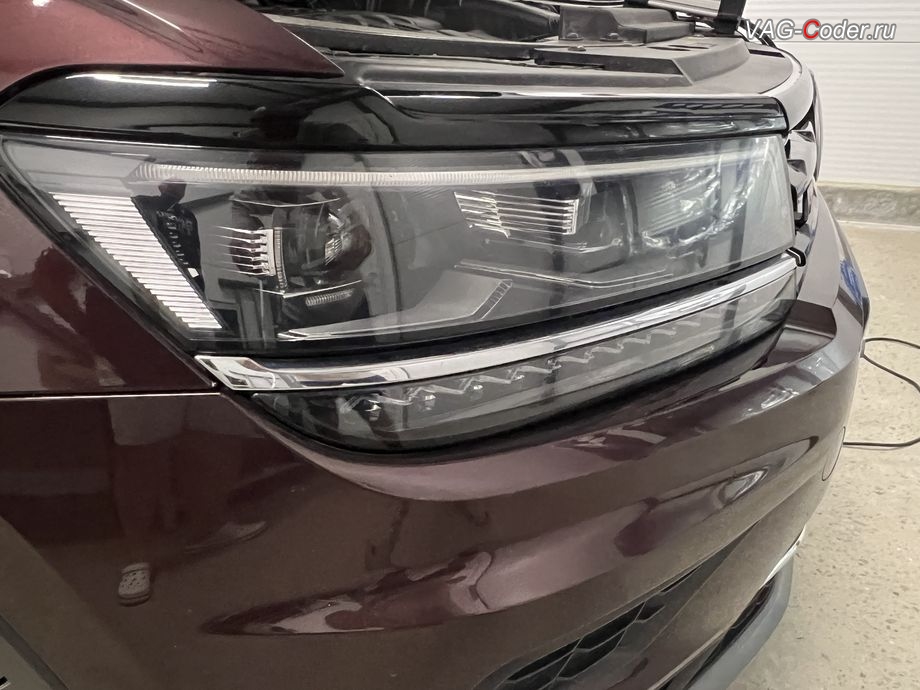 VW Tiguan NF KR-2018м/г - не работает сегмент LED Дневных ходовых огней (LED ДХО) в фаре на б/у блоке управления LED Дневных ходовых огней (LED ДХО) и поворота от соплатформенного автомобиля - БУ: 0039 - Правый блок управления световыми приборами, J1023 (8V0 907 399 B), программная прописка и параметрирование после замены неисправного блока управления на LED фаре, и обновление устаревшей прошивки DSG7 (DQ500-MQB) до самой последней и актуальной заводской версии на Фольксваген Тигуан НФ Корея в VAG-Coder.ru в Ростове-на-Дону