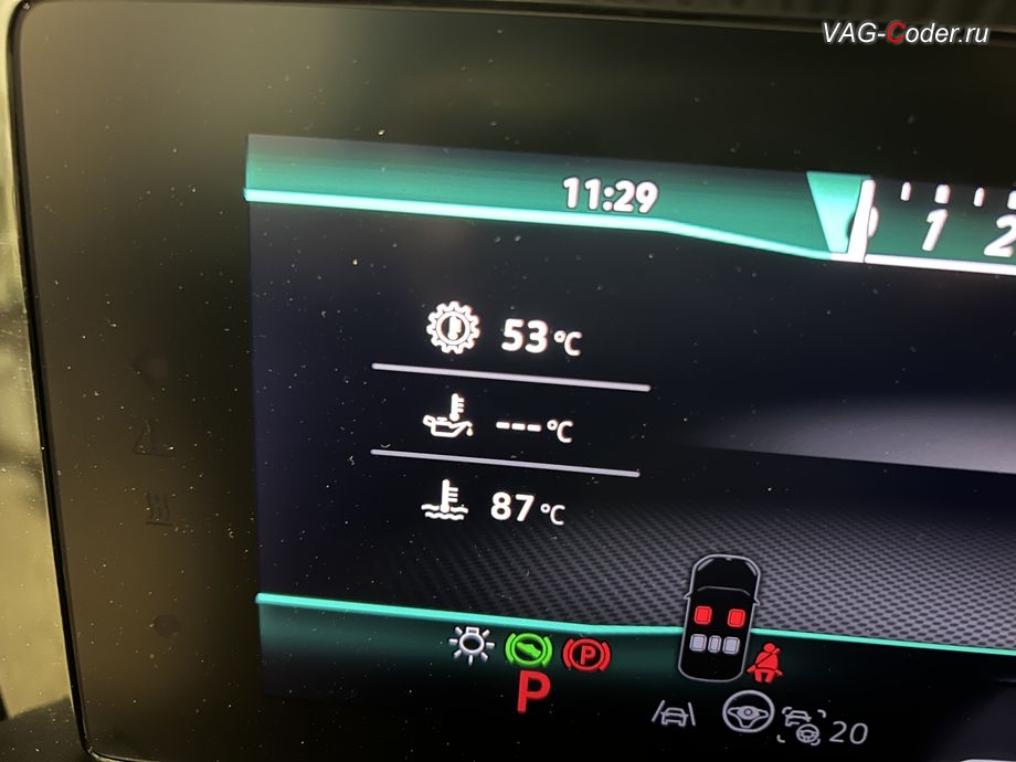 VW Tiguan L Pro-2026м/г - активация вывода температуры масла коробки передач, программная активация и кодирование пакета скрытых заводских функций на Фольксваген Тигуан Л Про в VAG-Coder.ru в Ростове-на-Дону