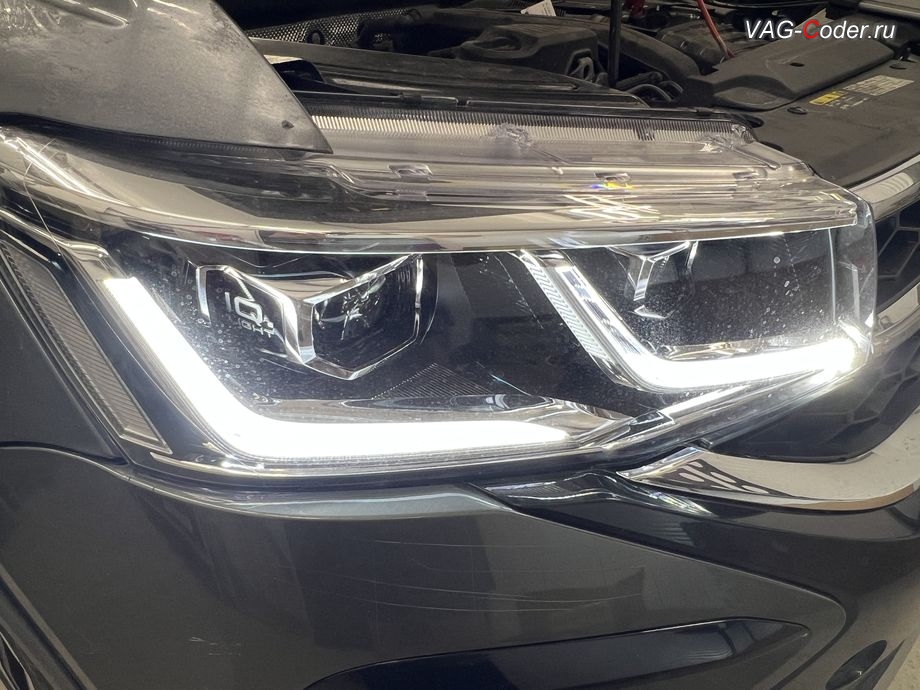 VW Taos USA-2022м/г - Дневные ходовые огни в LED-фарах IQ.Light - работают штатно, кодирование и программная прописка замененных фар на европейские LED-фары IQ.Light на Фольксваген Таос Америка в VAG-Coder.ru в Ростове-на-Дону