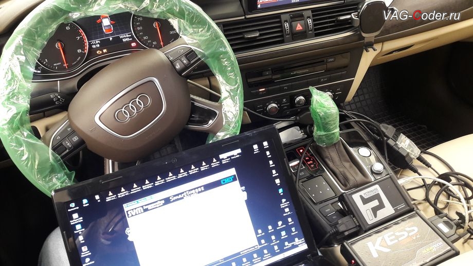 Audi A6(С7)-1,8TSI(CYGA)-DSG7-2018м/г - комплексные работы по обновлению устаревшей прошивки блока управления двигателя и чип-тюнингу двигателя PetranVAG Tuned в VAG-Coder.ru