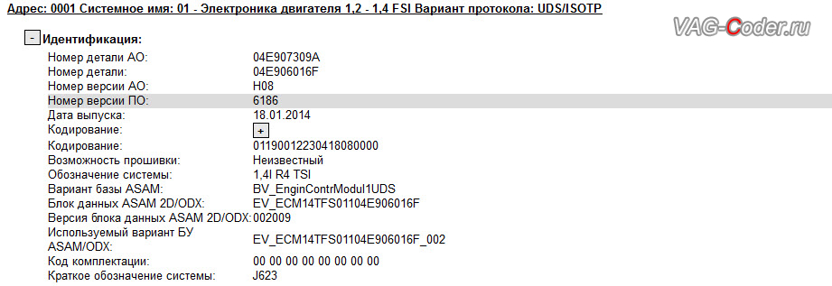Skoda Octavia A7-2014м/г - обновление устаревшей прошивке блока управления двигателя 1,4TSI(CHPA), активация и кодирование скрытых функций в VAG-Coder.ru