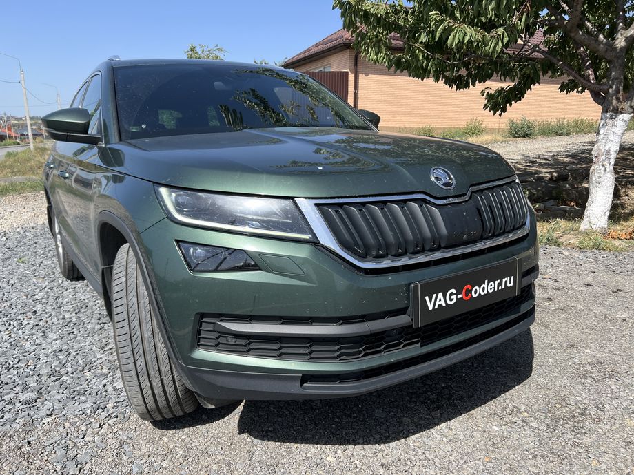 Skoda Kodiaq-2,0TSI(CZPA)-4х4-DSG7-2021м/г - комплексные работы по обновлению устаревшей прошивки блока управления двигателя, чип-тюнингу двигателя 2,0TSI(CZPA) до 245 л.с и 460 Нм и чип-тюнингу автоматической коробки передач DSG7 (DQ500 MQB) от PetranVAG Tuned, обновлению устаревшей прошивки блока управления штатной магнитолы MIB3 и обновлению устаревшей базы данных навигационных карт, и программной разблокировке и активации работы Навигационной системы (NAV) на магнитоле MIB3, программной активации и кодированию ассистента Распознавания дорожных знаков (VZE, Traffic Sign Detection), программной активации и кодированию пакета скрытых заводских функций на Шкода Кодиак в VAG-Coder.ru в Ростове-на-Дону
