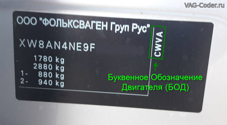 Буквенное Обозначение Двигателя (БОД) - чип-тюнинг двигателей от VAG-Coder.ru