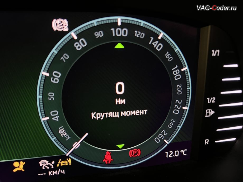 Skoda Octavia A8-2022м/г - активация функции отображения параметра Крутящий момент двигателя (Nm) в панели комбинации приборов, обновление устаревшей прошивки блока управления магнитолы Swing MIB3 имеющей сбойное программное обеспечение до самой последней и актуальной заводской версии прошивки (устранение программных ошибок и сбоев программного обеспечения), программная активация и кодирование пакета скрытых заводских функций, и программно-аппаратное отключение функции системы Start/Stop на Шкода Октавия А8 в VAG-Coder.ru в Ростове-на-Дону