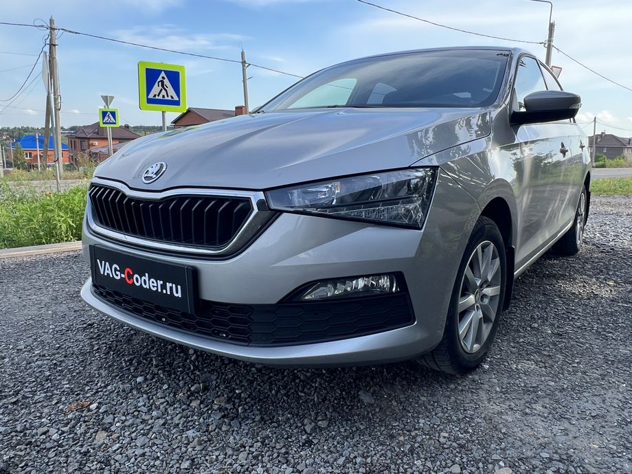 Skoda Rapid FL-1,6MPI-МКП5-2022м/г - программное устранение ошибки и сбоя работы неисправного блока управления системы телематики (ошибки - SOS и Оранжевая/Красная индикация Глонасс) и восстановление работы блока системы телематики, и обновление устаревшей прошивки блока управления модуля аварийного вызова и коммуникации Эра-Глонасс (OCUGen3High, 75-й блок) устраняющей самопроизвольный разряд АКБ в блоке Глонасс на Шкода Рапид ФЛ в VAG-Coder.ru в Ростове-на-Дону